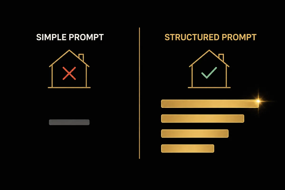 A simple prompt against a structured one