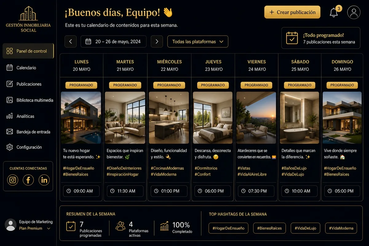 Automate real estate social media
