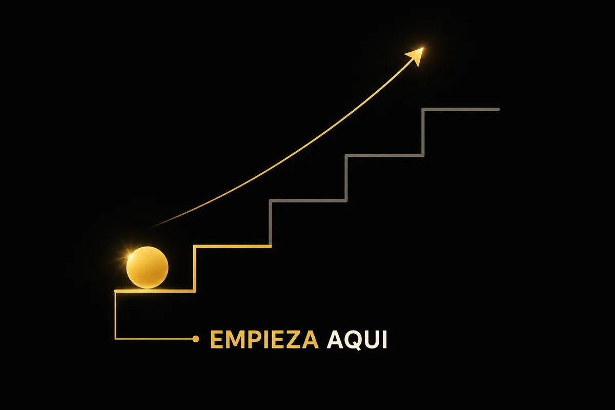 Una escalera con el primer peldaño encendido: empieza aquí