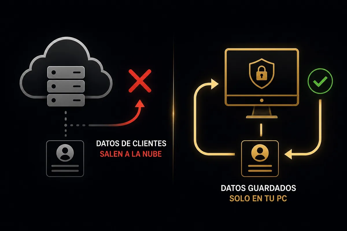 Los datos de clientes saliendo a la nube frente a los mismos datos guardados solo en el ordenador del agente